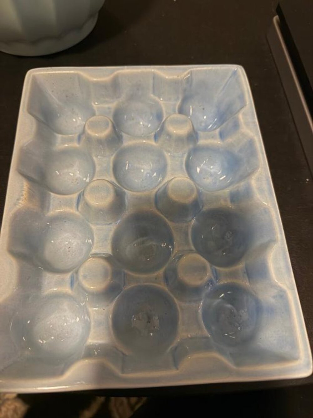Blue Harbor Collection Blue Ceramic 12 Egg Holder